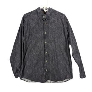 Vintage Wah Maker Shirt Mens Large Button Up Paisley Western Made in USA Rodeo